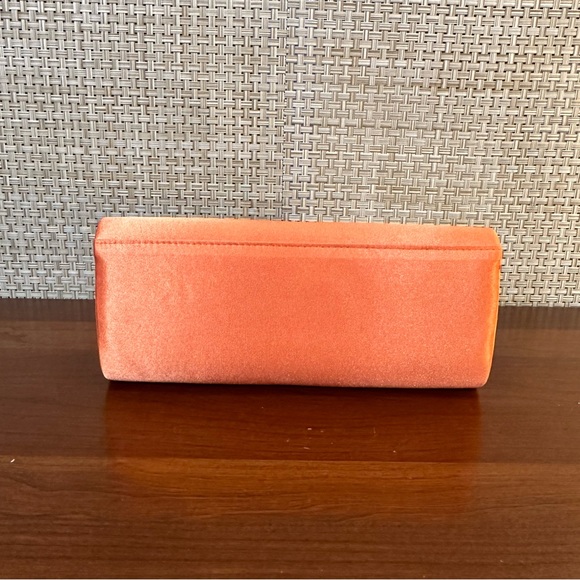 🌟2xHP🌟VTG 2000s Orange Satin Rose Evening Bag by Jessica McClintock - Picture 11 of 14